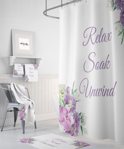 Lavender Floral Shower Curtain Set for a Relaxing Bath Experience