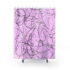 Lavender Mid Century Modern Boomerang Pattern Shower Curtain, Add a Retro and Unique Touch to Your Bathroom Decor
