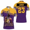 Lebron James #23 Los Angeles Lakers Western Conference Polo Shirt with 3D All Over Print and Athleisure Style