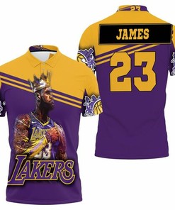 Lebron James #23 Los Angeles Lakers Western Conference Polo Shirt with 3D All Over Print and Athleisure Style