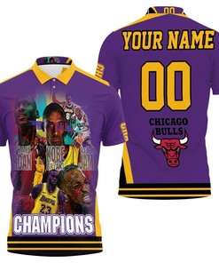 Lebron James Los Angeles Lakers & Chicago Bulls Champions 3D Personalized Polo Shirt All Over Print with Unique Design