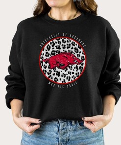 Leopard Arkansas Sweatshirt Trendy Razorback Sweatshirt For Women