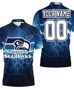 Let Your Team Spirit Shock with Seattle Seahawks Lightning Personalized 3D All Over Print Polo Shirt