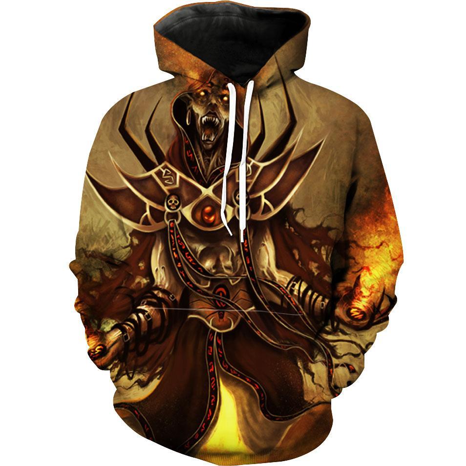 Lich Artwork Epic Fantasy Fire All Over Print 3D Hoodie