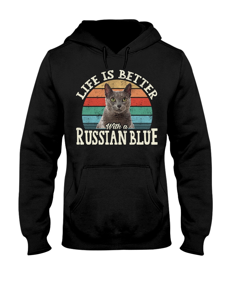 Life Is Better With A Russian Blue Premium T-Shirt, Comfy Hoodie And Elegant Crewneck - Image 2