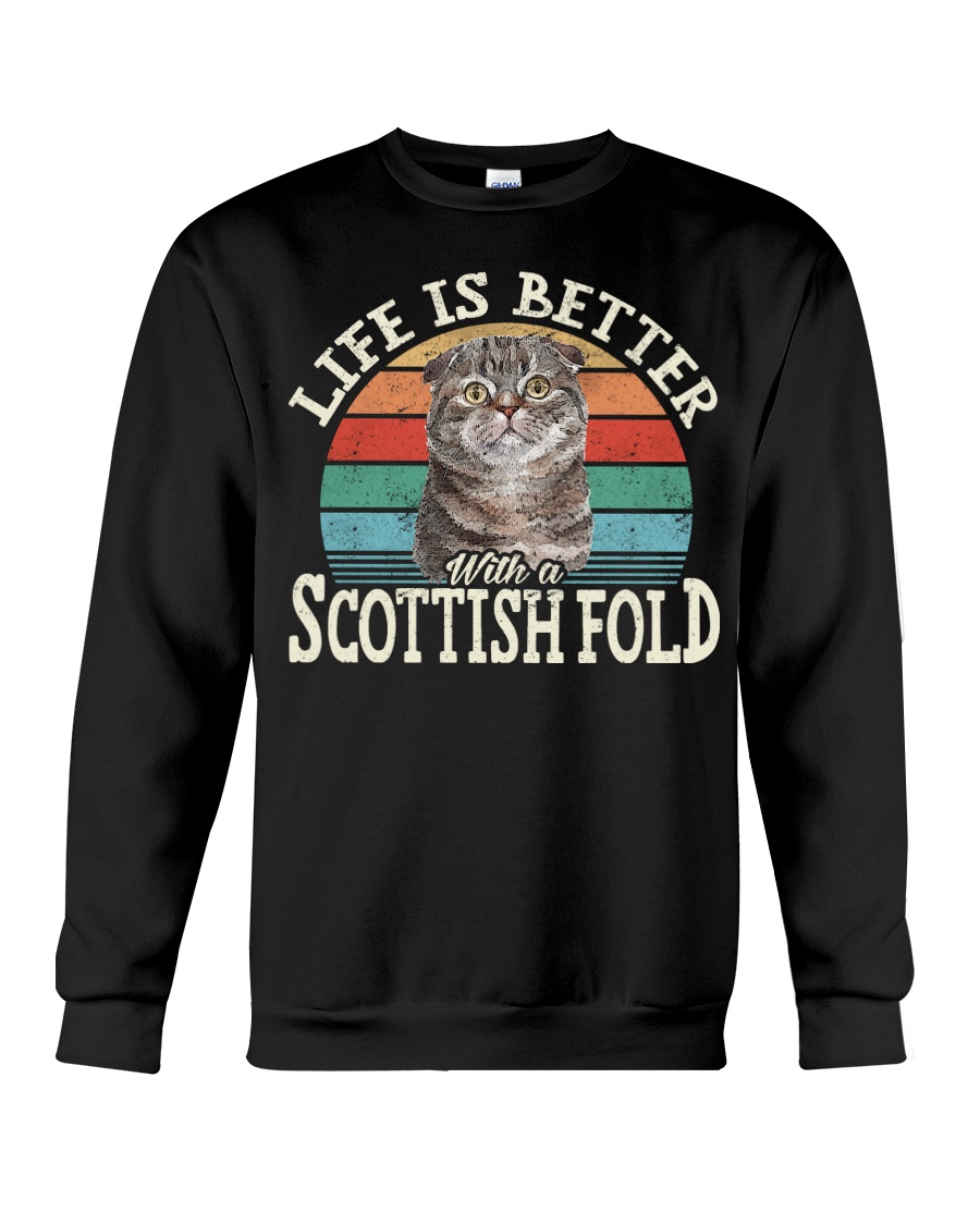 Life Is Better With A Scottish Fold Vintage Style T-Shirt, Cute Hoodie And Comfortable Crewneck - Image 4