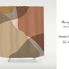 Light Brown Beige Color Blocks Shower Curtain, Customized Waterproof & Washable Bathroom Accessory