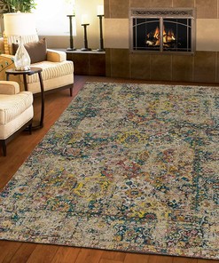 Light Luxury Persian Retro Traditional Yellow Pattern Distressed Bohemian Area Rug - Elegant Rug for Your Home