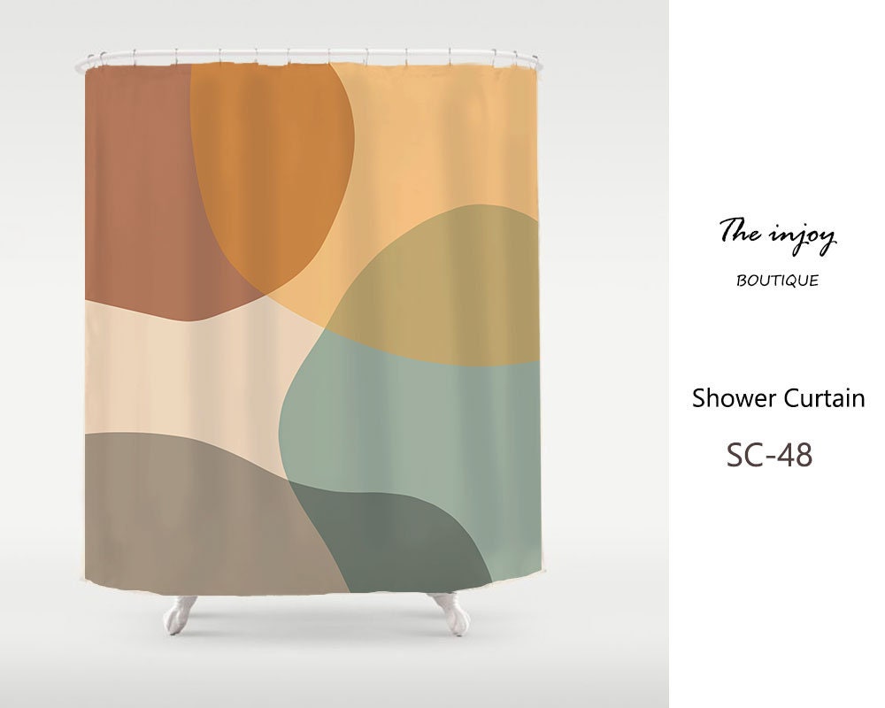 Light Yellow Green Brown Rocks Disney Shower Curtain, a Minimalist Design with Extra Heavy Quality and Hooks Included