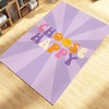 Lilac Starburst 70s Retro Groovy Rug - Trippy Abstract Preppy Room Decor, Funky Cute Hippie Rug with Large 70s Rug