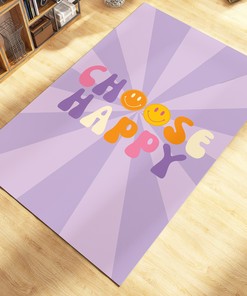 Lilac Starburst 70s Retro Groovy Rug - Trippy Abstract Preppy Room Decor, Funky Cute Hippie Rug with Large 70s Rug