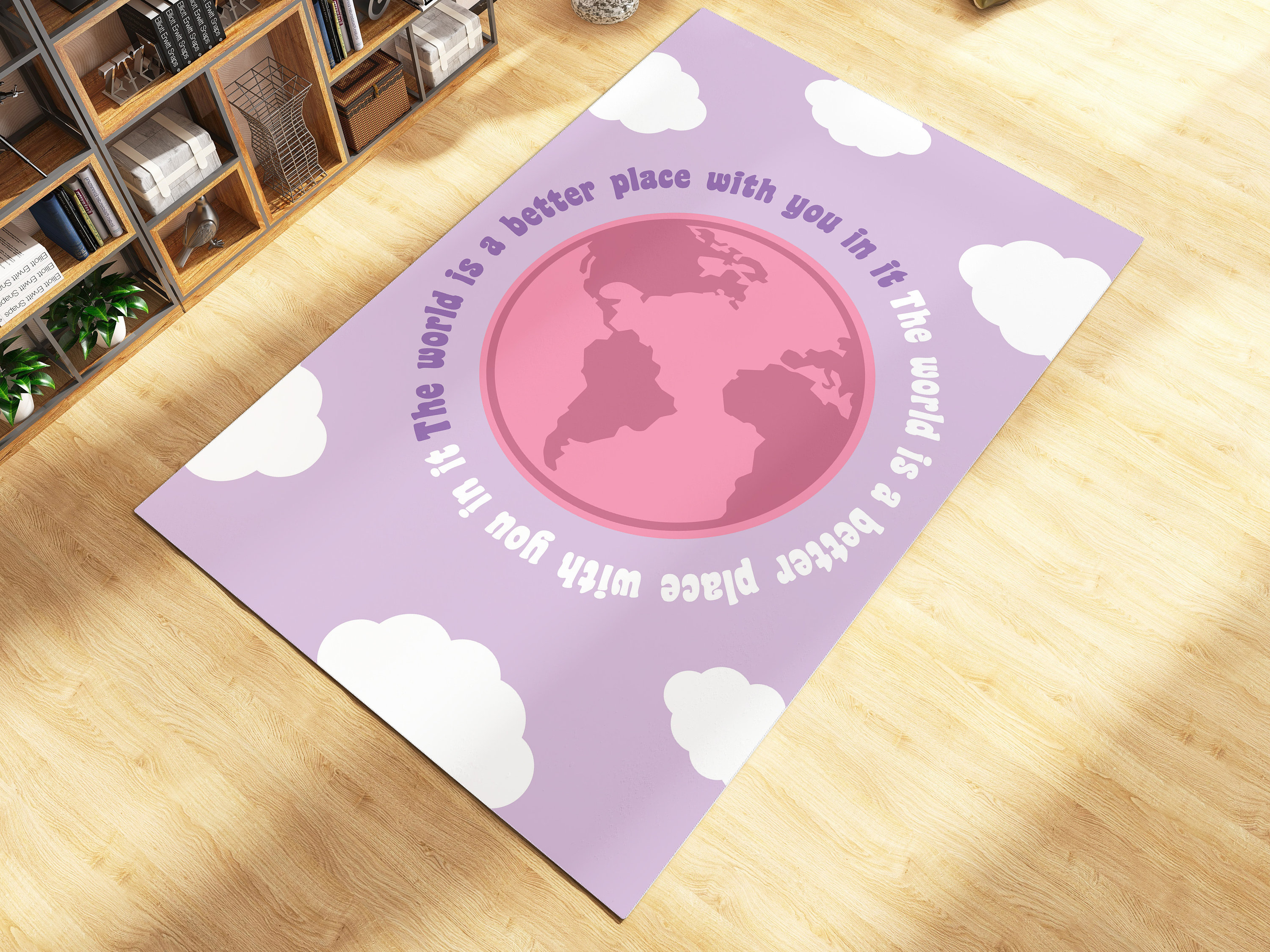 Lilac Trippy Abstract Groovy Rug - Y2k Funky Wavy Aesthetic Rug, Cute Retro Rug with Non-Slip Bathroom Rugs Washable