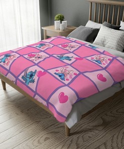 Lilo and Stitch Angel Love Disney Blanket, Soft Minky Blanket Perfect for Kids and Adults