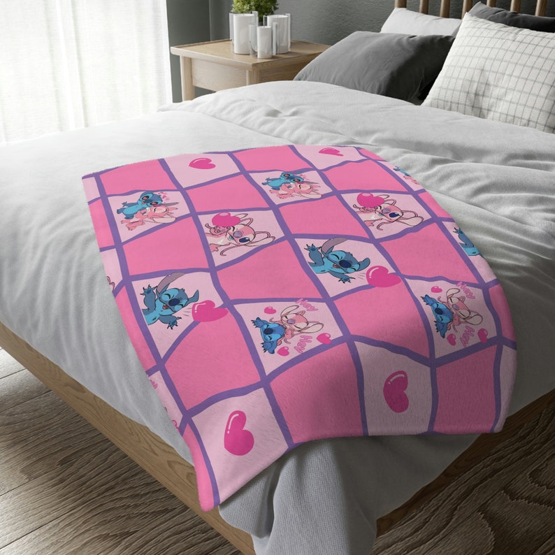 Lilo and Stitch Angel Love Disney Blanket, Soft Minky Blanket Perfect for Kids and Adults - Image 3