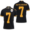 Limited Edition 3D Polo Shirt Rush Design Inspired by Ben Roethlisberger Jersey for Pittsburgh Steelers Fans