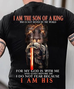 Lion Of Judah Christian T-Shirt with Son Of A King Warrior Design