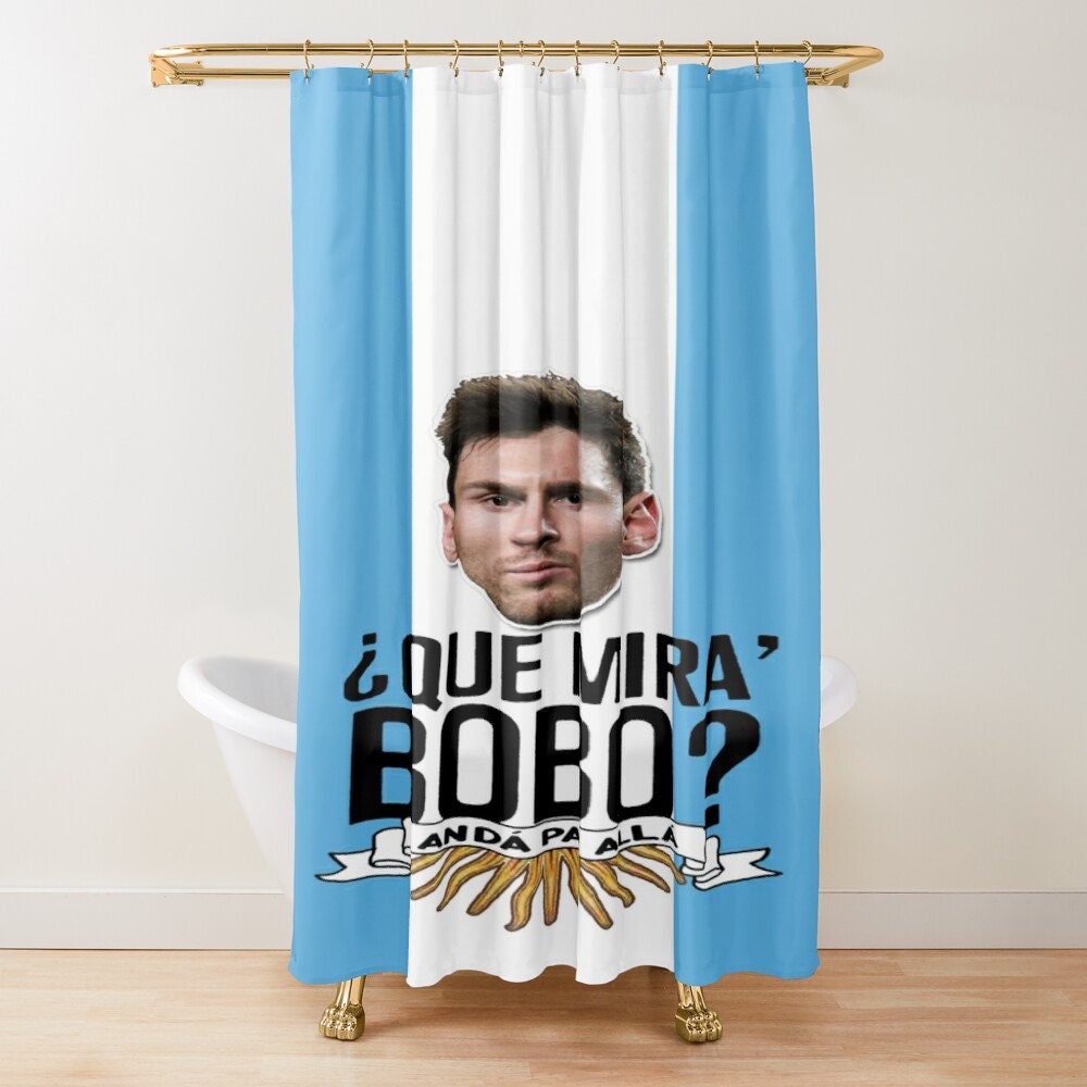 Lionel Messi Football Shower Curtain | Argentina Gift | Trendy Bath Curtain Eco-Friendly Waterproof - Image 2