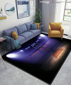 Liven up Your Space with Personalized Basketball Court Area Rug - Non-Slip Doormat for Living Room and Bedroom