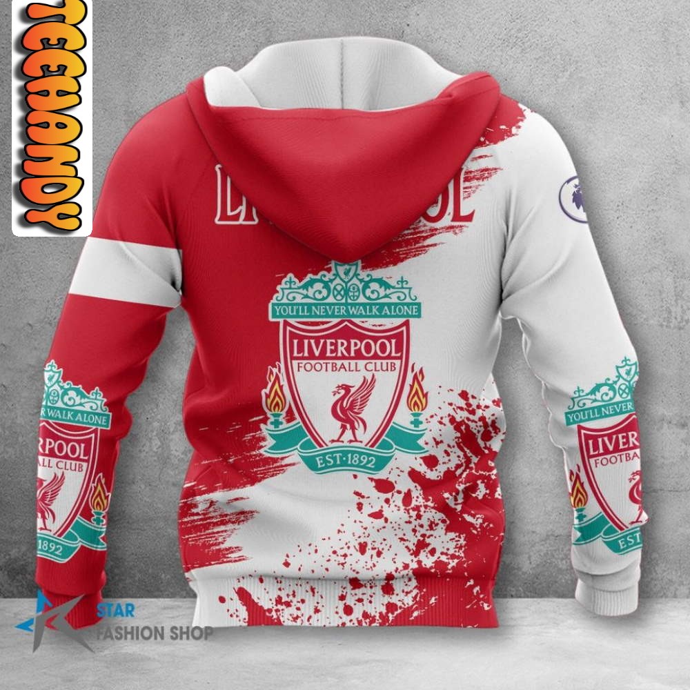 Liverpool FC All Over Print 3D Hoodie with Team Logo - Image 2