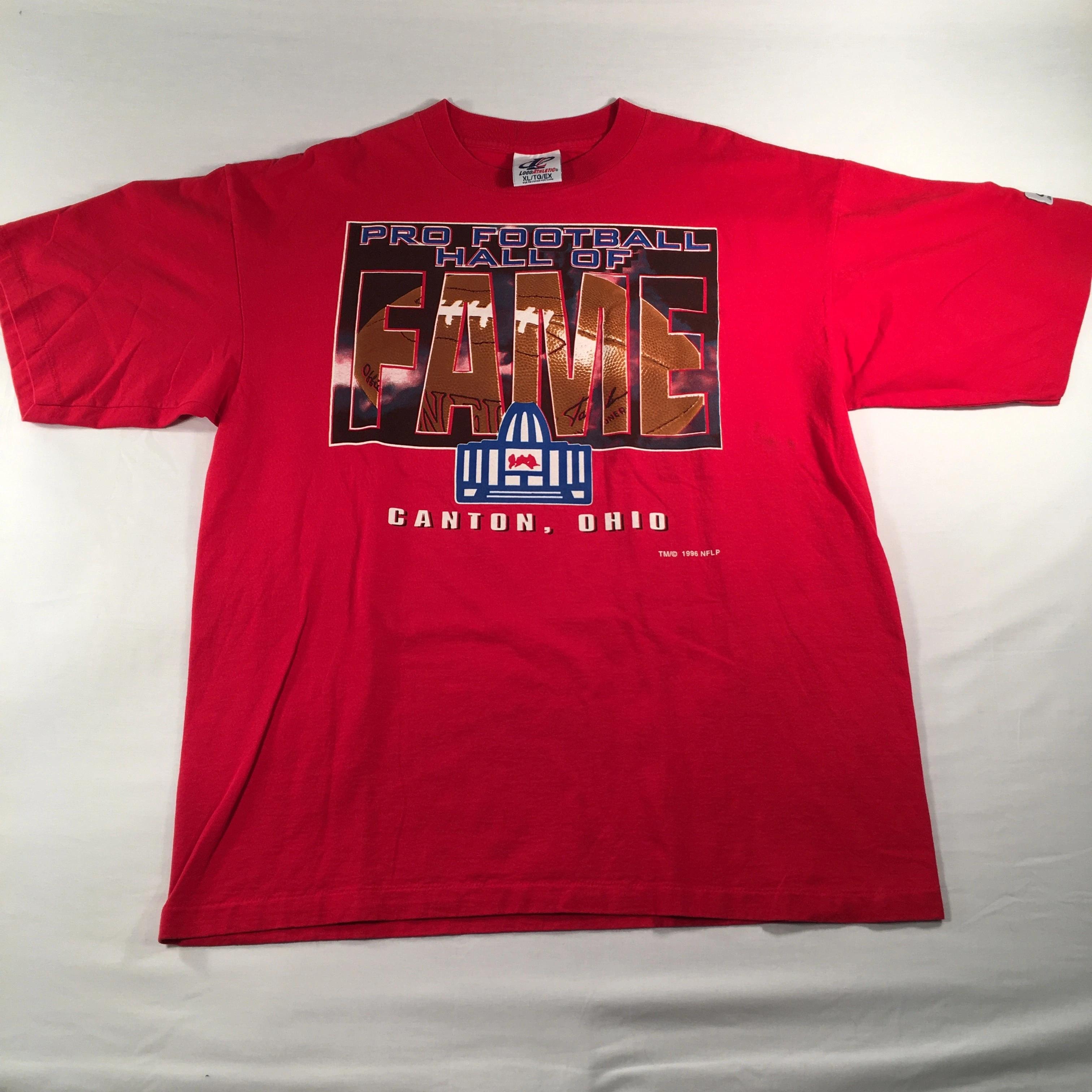 Logo Athletic Pro Football Hall Of Fame Canton NFL Single Stitch 90s Sweatshirt T-shirt Ideal Gift for NFL Fans