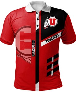 Look Bold and Stylish with the NCAA Utah Utes Red and Black Polo Shirt with Your Own Text and Number