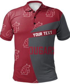 Look Bold in the NCAA Washington State Cougars Red and Grey Special Polo Shirt with Custom Text