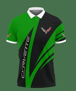 Look Dashing in Green with Our 3D Printed Corvette Polo Lph-Nh Polo Shirt Ver 2 Made from Breathable Fabric