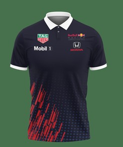 Look Great Everywhere You Go In Our 3D Printed Red Bull Racing Nth-Va Polo Shirt Ver 1 (Dark Blue)