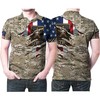 Look Sharp and Patriotic with US Flag US Army Logo Veteran Camouflage Pattern Style 3D All Over Print Polo Shirt