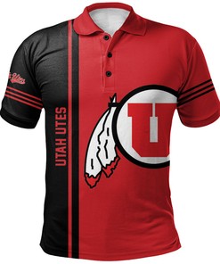 Look Sharp and Stylish with the NCAA Utah Utes Red and Black Polo Shirt with Your Own Text and Number