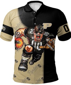 Look Sharp in the NCAA Purdue Boilermakers Gold and Black Polo Shirt with Your Own Number