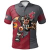 Look Sharp in the NCAA Washington State Cougars Red and Grey Polo Shirt with Your Own Number