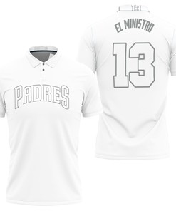 Look Sharp in this Manny Machado San Diego Padres Player White 2019 Jersey Inspired Polo Shirt