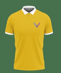 Look Sleek and Confident in Yellow with Our Chevrolet Corvette NCT-NH Polo Shirt Ver 2 Made from Breathable Fabric