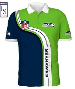 Look Sporty with Seattle Seahawks NFL Polo Shirt with All Over Print Design