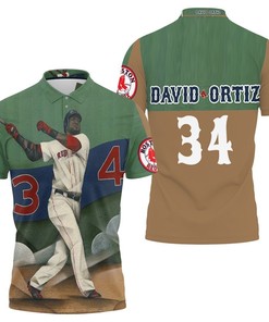 Look Stylish in This David Ortiz Boston Red Sox 34 Polo Shirt All Over Print Shirt 3D T-Shirt
