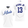 Look Stylish in This Design Atlanta Braves Ronald Jr #13 Mlb Big Tall Cooperstown Collection Mesh Wordmark Polo Shirt