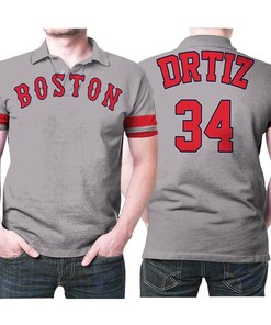 Look Stylish with David Ortiz Cool Base Player Gray 2019 Jersey Style Gift for Rex Sox Fans Polo Shirt