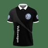 Look stunning in the 3D Printed Volkswagen PVT-HL Polo Shirt Ver 1 (Black) with a standout personalized 3D design.