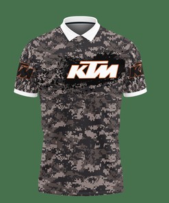 Looking for a shirt that's both stylish and comfortable? Try this Black 3D Printed Ktm Racing Nct-Ht Polo Shirt Ver 1