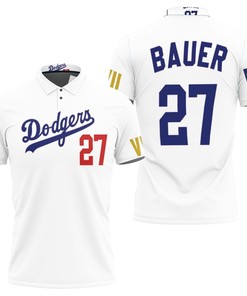 Los Angeles Dodgers Bellinger 35 2020 Championship Golden Edition White Jersey Inspired Style 3D Print Polo Shirt