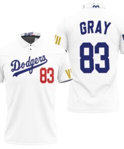 Los Angeles Dodgers Gray 83 2020 Golden Edition White Jersey Inspired Style 3D All Over Print Polo Shirt