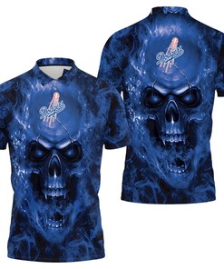 Los Angeles Dodgers Skull All Over Print Polo Shirt with 3D Print and Personalized Touch