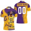Los Angeles Lakers #23 King James NBA Western Conference Personalized Polo Shirt with All Over 3D Print Design