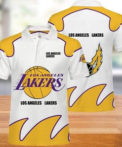 Los Angeles Lakers NBA Breathable Fabric Athleisure Polo Shirt for Casual Summer Wear