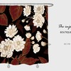 Lovely Flowers Shower Curtain, Noble Retro Black Waterproof & Washable with 12 Hooks