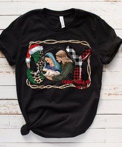 Luke 2.11 Love Came Down Christian Christmas T-Shirt - Nativity Design