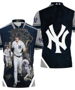 Luke Voit stands out on the New York Yankees with a personalized polo shirt featuring all-over print