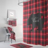 Lumberjack Plaid Woodland Shower Curtain Set with Rustic Bath Set
