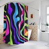 Magic Trippy Waves Strokes Abstract Art Shower Curtain or Mat, Colorful Hippie Contemporary Bathroom Curtain
